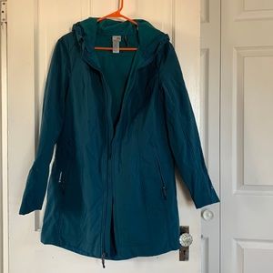 Teal long windbreaker
